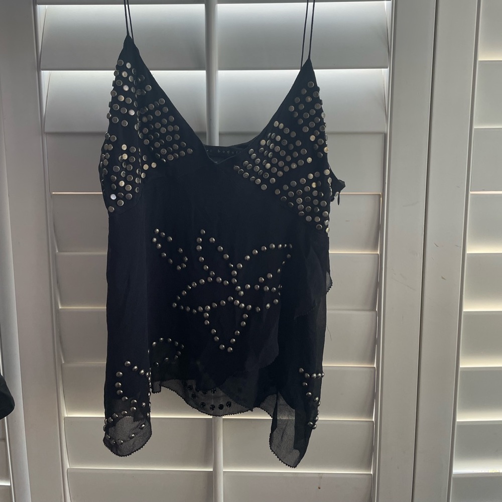Black silk beaded camisol